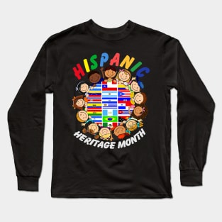 Hispanic Heritage Month Shirt Kids Boy Girl Toddler Latino Long Sleeve T-Shirt